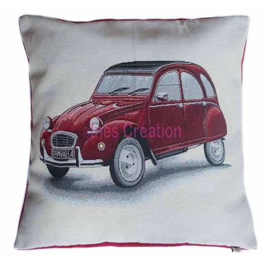 Housse de coussin Deuche Citroën rouge