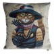 Housse de coussin chatte élégante