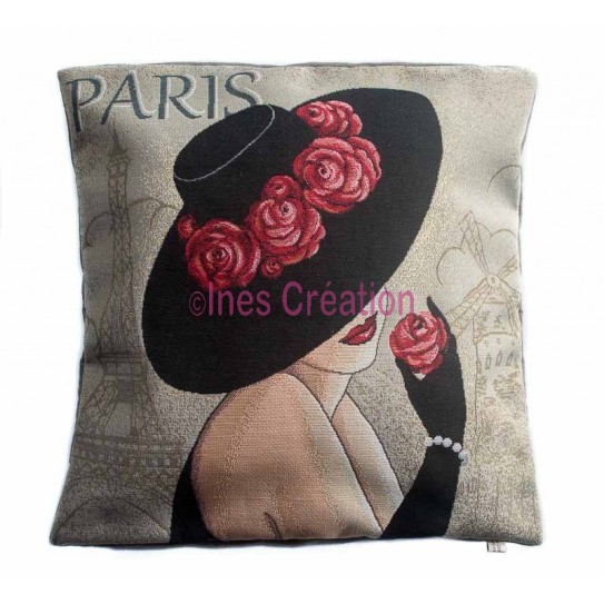 Housse de coussin Jacquard Paris