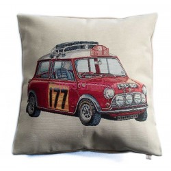 Housse de coussin Jacquard Mini Cooper Rallye Monté-Carlo