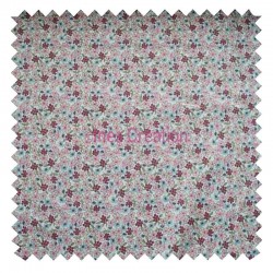 Tissu coton vendu au mètre Lilas Menthe/Rose Oeko-tex