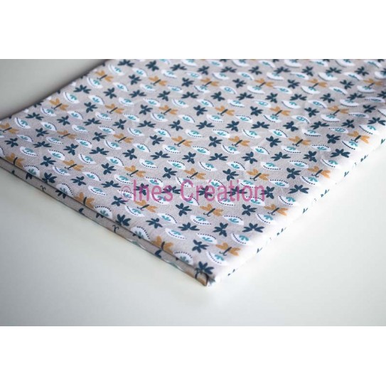Coupon de tissu 50x48 cm 100% coton Sasaki Lin/Marine