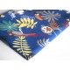 Coupon de tissu Papaya Bleu Jungle50x48 cm 100% coton