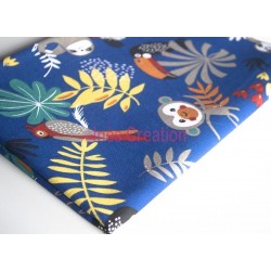 Coupon de tissu Papaya Bleu Jungle 50x48 cm 100% coton
