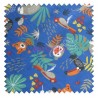 Cotton fabric sold by metre Papaya Blue Jungle Oeko-tex