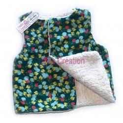 Cardigan shepherd baby and child in cotton fabric "Edbird Kisnek" and sherpa