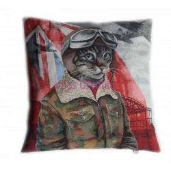 Housse de coussin Chat Aviateur