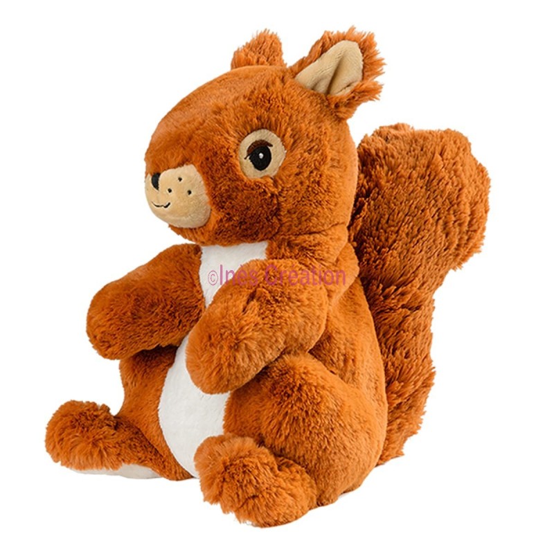 Ecureuil peluche bouillotte grains de blé et lavande