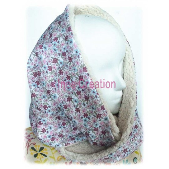 Tubular Sherpa Scarf Lilac Mint Pink