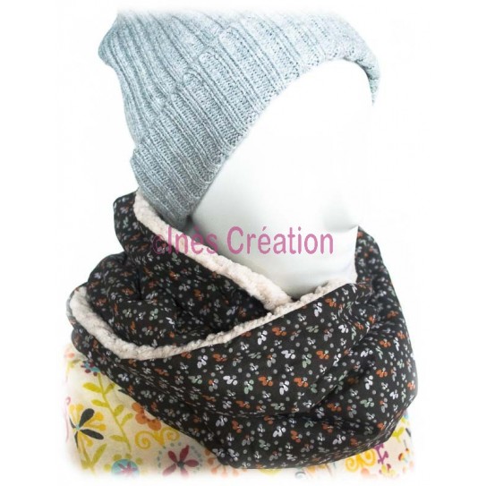 Tour de cou hiver fille garçon snood enfant echarpe tube polaire