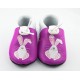 Chaussons bébé en cuir souple Lapin Blanc