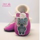 Chaussons bébé en cuir souple Koala Rose