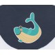 Chaussons bébé en cuir souple Baleine Marine
