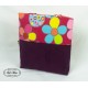 Shopping bag velours aubergine et fleurs multicolores