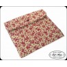 Housse tablette 10" tissu et toile coton fleurs bordeaux