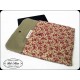 Housse tablette 10" tissu et toile coton fleurs bordeaux