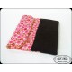 Wallet / card wallet velours aubergine et fleurs multicolores