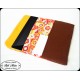 Wallet / card wallet velours aubergine et fleurs multicolores