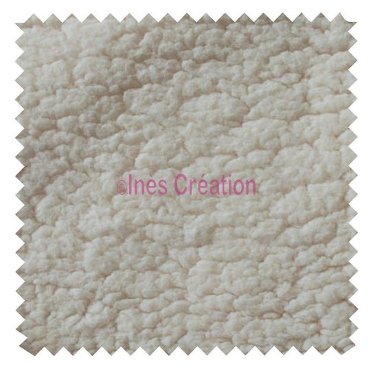 Tissu Sherpa Ecru Imitation Peau de Mouton pour doublure