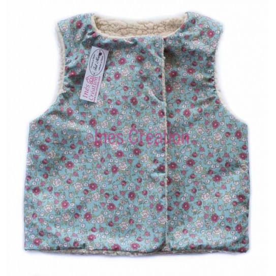 Gilet Berger Bébé et Enfant en tissu coton "Sarina" et sherpa