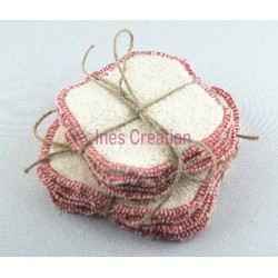Lingettes Lavables Red organic cotton 3.2"x3.2"