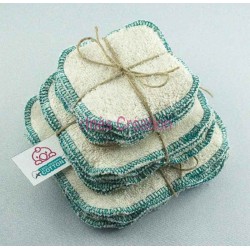 Lingettes Lavables Turquoise organic cotton 3.2"x3.2"
