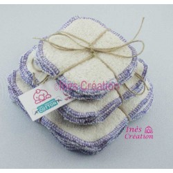 Lingettes Lavables Parme en coton 100% biologique