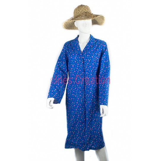 Blouse robe bleu fleurie