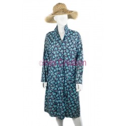 Blouse robe marine fleurie