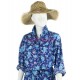 Blouse robe bleue à fleurs